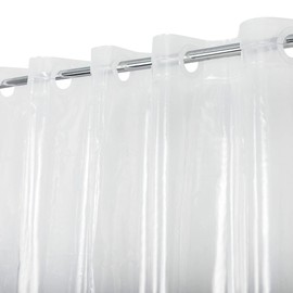 No Hook PEVA Shower Curtain or Liner - 8G Heavy Duty Clear Bathroom Shower Curtain No Hooks Required, Waterproof Plastic & PVC Free, Standard Size 71 x 74, Clear
