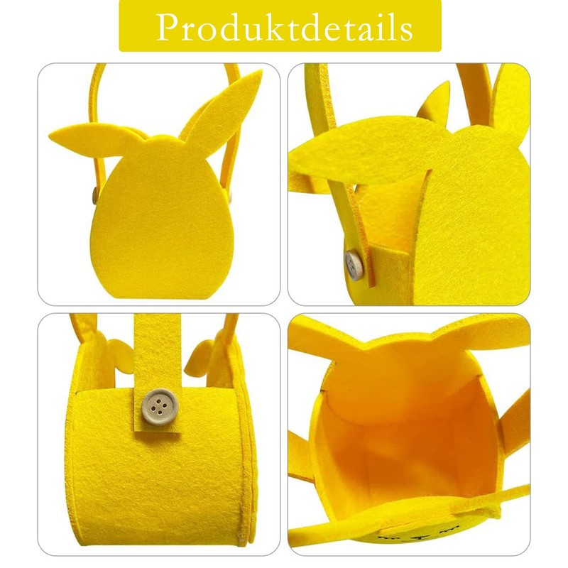 FeiOne Pack of 3 Easter Baskets Felt Easter Bunnies, Easter