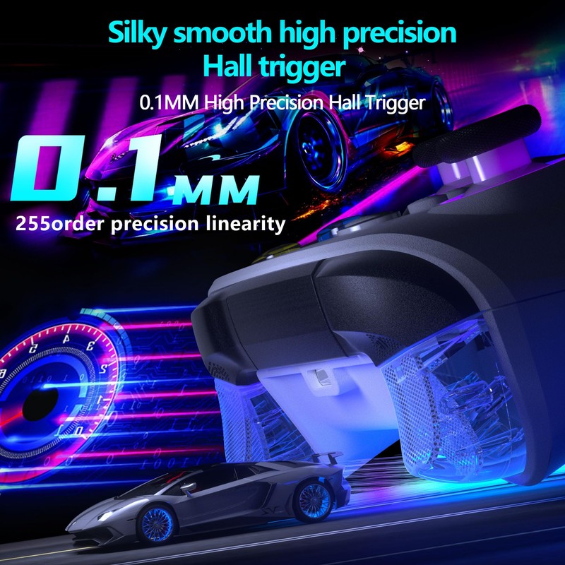 2.4G Wireless PC Controller with RGB Lighting/Programming Keys/Hall Joysticks/Hall Triggers/Vibrations,Three-Mode