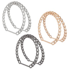 PH PandaHall Pack of 6 Chain Bag Handles, 3 Colours, Metal Purse Handbags, Semicircle Handbag Handles, PU Leather, Bag Handles, Replacement Handles for Decorative Bag Making, Beach Bag