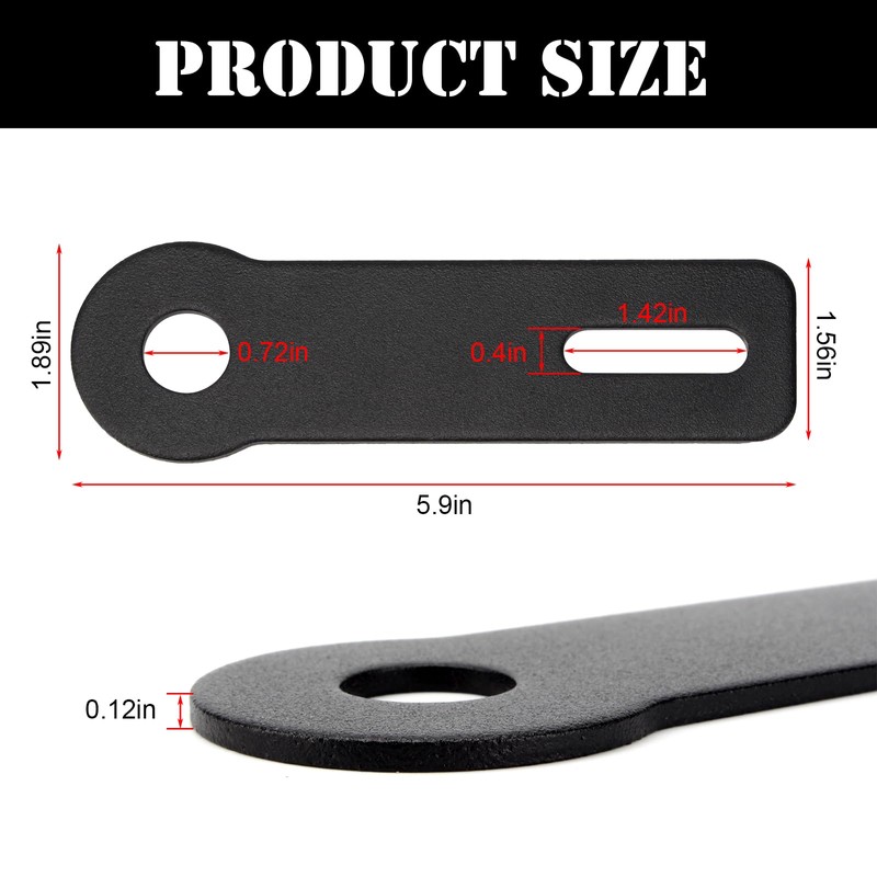 DIICCYO Ham Antenna Ditch Light Bracket Extension, Carbon Steel Mounting