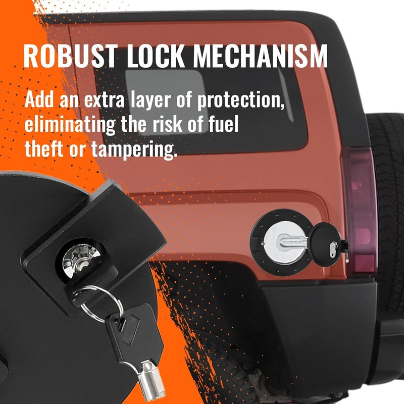 HECASA Locking Fuel Door Compatible with 2003-2009 Hummer H2 SUV