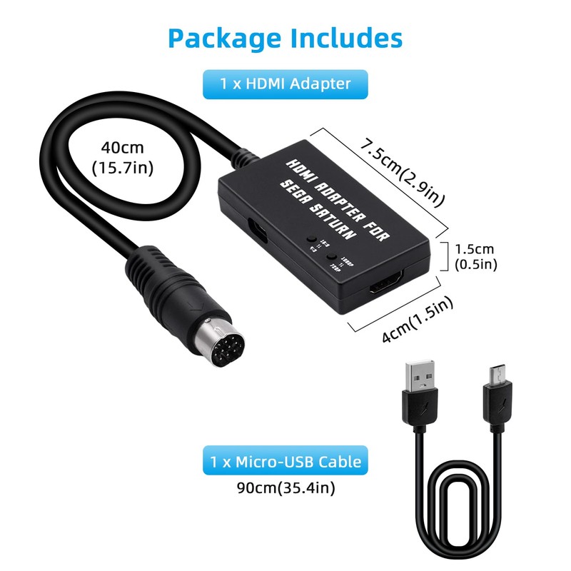 Mcbazel Sega Saturn Dedicated HDTV to HDMI Conversion Adapter with
