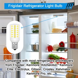BROLSKUN Freezer Light Bulb Replacement Frigid-aire Freezer FFFH17F2QW Kei D28X Kel 2816X Refrigerator Bulb 3W E17 Intermediate Base Led Bulb Daylight White 6000K (1 Pack)
