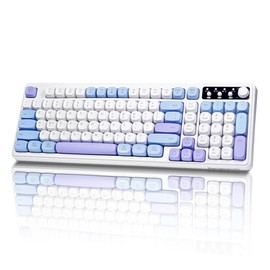 Bangsanth Wireless Keyboard, RGB Gaming Keyboard, Tri-Mode BT5.0/2.4GHz/USB-C, 99-Key Creamy, Anti-ghosting Keys, Compatible with PC, Mac, Gaming Consoles