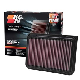 K&N Filtro de aire del motor: alto rendimiento, premium, lavable, filtro de repuesto: compatible con Toyota (Auris, Avensis, Corolla, Vitz, Yaris, Verso, Probox, Ractis, Wish, Alion, Premio), 33-2360