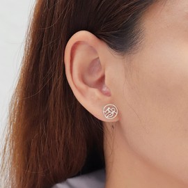 Boma Jewelry Sterling Silver Mountain Sunrise Circle Stud Earrings