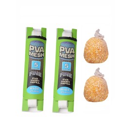 2 Pcs Pva Mesh Carp Fishing 5M Carp Mesh Bait Bags Fishing Bags Mesh Refill Stocking Water Soluble for Carp Fishing Accessories,Wide 25mm, White