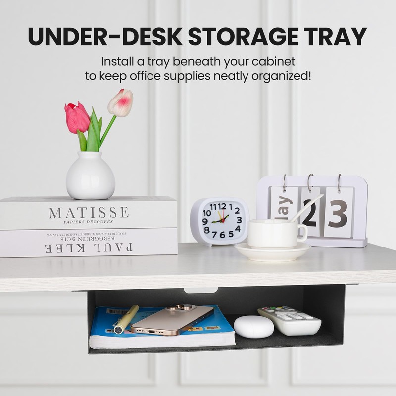 2 Pack Under Desk Shelf - 13 Inch Under Desk