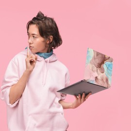 Laptop Skin Sticker Decal,13.3" 14" 15" 15.4" 15.6 inch Laptop Universal Vinyl Skin Sticker Cover,Dustproof Waterproof Reusable Art Decal Protector with Free 2 Wrist Pads (Marble 16)