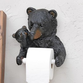 BLACK FOREST DECOR Mama Bear & Cub Toilet Paper Holder