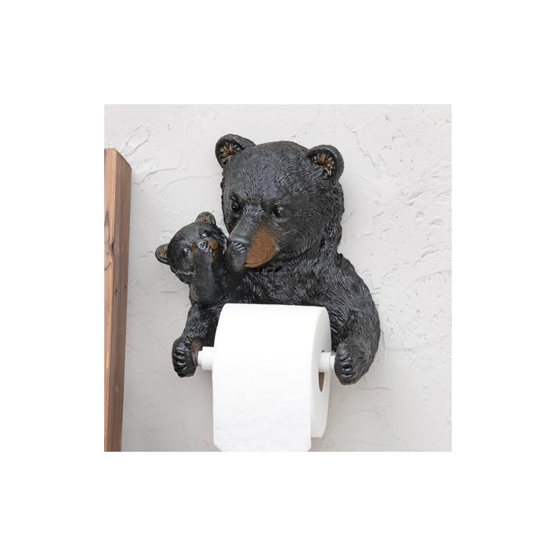 BLACK FOREST DECOR Mama Bear & Cub Toilet Paper Holder
