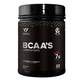 YAOCA, BCAAs en polvo 420g  Suplemento a base de Aminoacidos  Sabor Sanda  Con Vitamina B6  30 porciones  Sin azcar                                   
