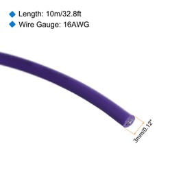 sourcing map 16AWG Wire 16 Gauge Stranded Wire PVC Hookup Wire 10M/33ft Purple, Electrical Wire UL1007 Spool Tinned Copper Wire for Internal Connecting Wire, Marine
