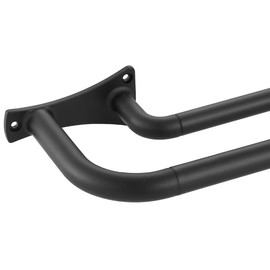 Yun Nephele Double Curtain Rods 28-48 Inch, Wrap Around, Room Darkening, 3/4-Inch Front and 5/8 Inch Back, Telescoping, Matte Black
