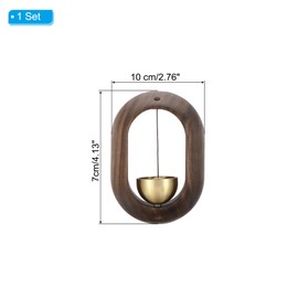 PATIKIL Shopkeepers Bell, Wood Door Chime Hanging Magnetic Door Bell Jingle Bells Animal Metal Doorbell with Self-Adhesive for Door Opening Business When Entering Decoration, Brown, Window