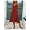 SweatyRocks Women's Tie Backless Split Midi Dresses Sleeveless V Neck
