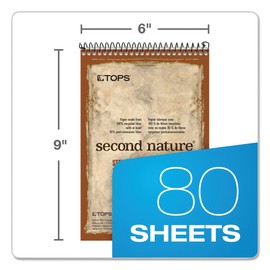 TOPS™ Second Nature® Steno Books, 6" x 9", Gregg Ruled, 80 Sheets, 30% Recycled, White, Pack Of 12