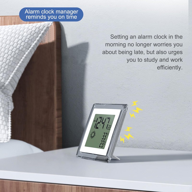 Multi-Function Electronic Alarm Clock Human Body Sensor Weather Forecast Temperature