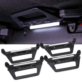Tempsnow Grab Handles with Dome Lights for 2021 2022 2023 2024 2025 Ford Bronco 2 Door/4 Door Front Row Alloy Grab Handles with LED Dome Lights Flexible Hand Grip for Bronco
