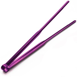 4 Pcs Matte Kitchen Tongs for Cooking with Precision Serrated, 8.3" Small BBQ Grill Tongs for Electric Indoor Grill, Kitchen Gadgets Serving Tongs for Ice, Food, Metal Salad Tongs (Purple)