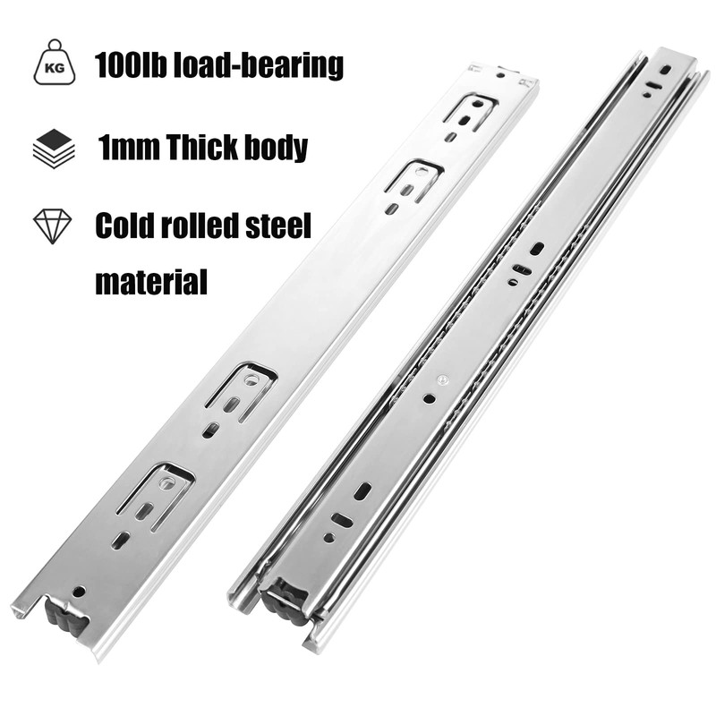 5 Pair of 18 Inch Drawer Slides,100 LB Capacity Full