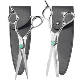 SHUNSRSW Professional 6.7" Thinning Scissors with Extremely Sharp Blades.Thinning Scissors are made of 440C steel, which is durable, smooth and sensitive.