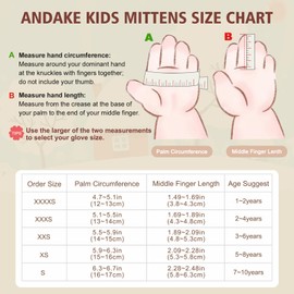 Andake Kids Ski Mittens Gloves Waterproof&Breathable Winter Warm Snow Gloves for Ages 1-10 Toddler Baby Girls and Boys(Snowman,XXS(Fits 3-6Y))