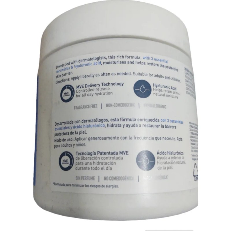 Crema Hidratante Cerave Piel Seca Muy 454g