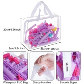 3 Pack Toy Storage Bags with Zipper Clear PVC Toy Bags for Storage Board Games Books Toy Organizer Bags, 3 Colors (Black, Brown, White, Large)