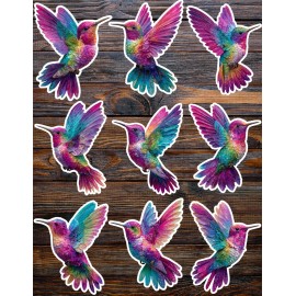 Handmade Colorful Hummingbird Vinyl Die Cut Stickers Set Scrapbooking Laptop Water Bottle