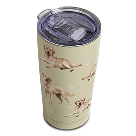 Yellow Labrador Tumbler SERENGETI 16 Oz. Stainless Steel, Vacuum Insulated Tumbler with Spill Proof Lid - 3D Print - Insulated Travel mug for Hot or Cold Drinks (Labrador Yellow Tumbler)