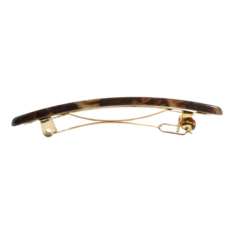 France Luxe Rectangle Barrette Pair, Pavlova Brown