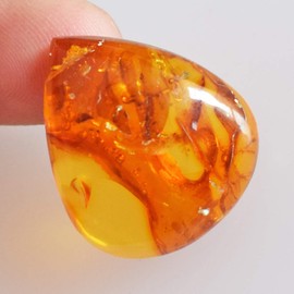 Ravishing Impressions Natural Baltic Amber Pear Cabochon Size 24x21x6 MM Fossilized Amber Tree Resin Amber Loose Semi Precious Jewellery Making Flat Back Side Gemstone
