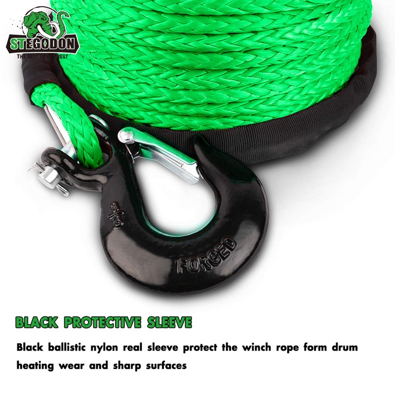 STEGODON 3/8" x 100ft Synthetic Winch Rope 23,809lbs Dyneema Winch