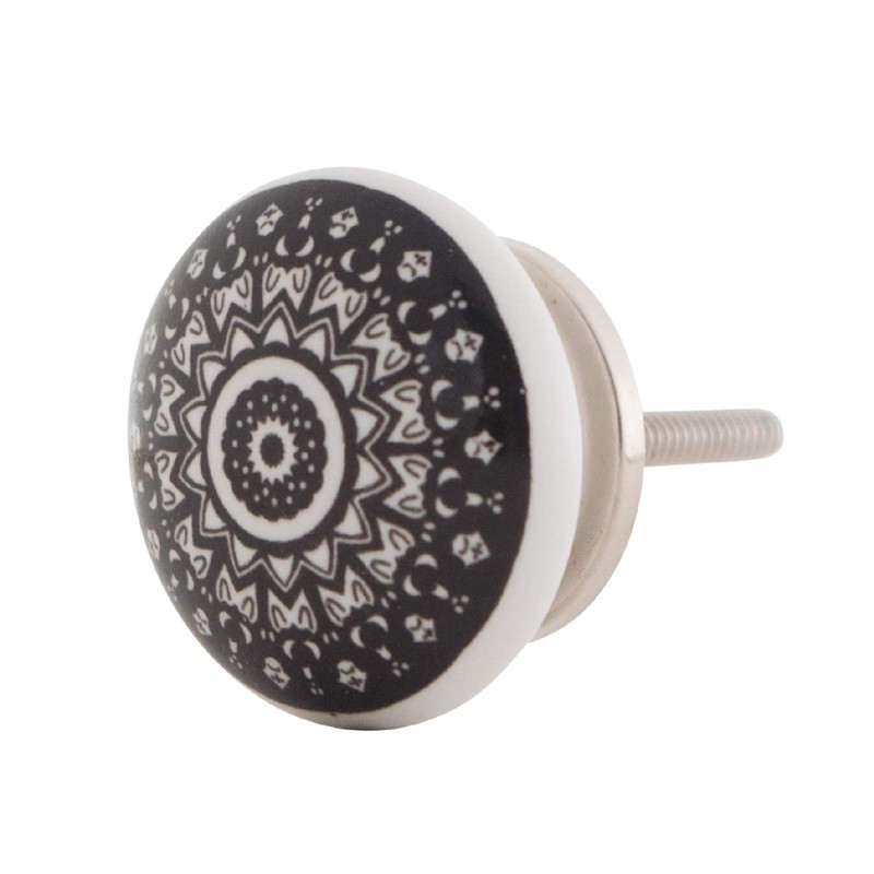 Knober Set of 10 Ceramic Furniture Knobs Mandala Energy Shabby-Chic