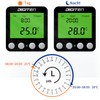 Digital Day-Night Thermostat, ℃/℉ Temperature Control, Heating/Cooling, Clock Function, 15A
