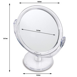 Danielle Creations 6.75-Inch Double Sided Vanity Makeup Mirror with Ultra Vue Glass, 12x Magnfication, Clear Acrylic