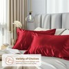 Satin Pillowcase 2 Pack - Queen Size (20"x30", Burgundy) -