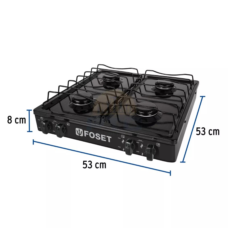 Foset PAGA-4N 4-burner rim gas grill, black