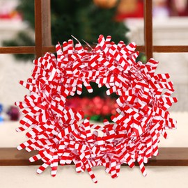 CCINEE 75 Feet Christmas Candy Canes Wire Garland for Christmas Tree Decoration, Colored Tinsel Garlands with Wire for Wreath Making Party Ornaments