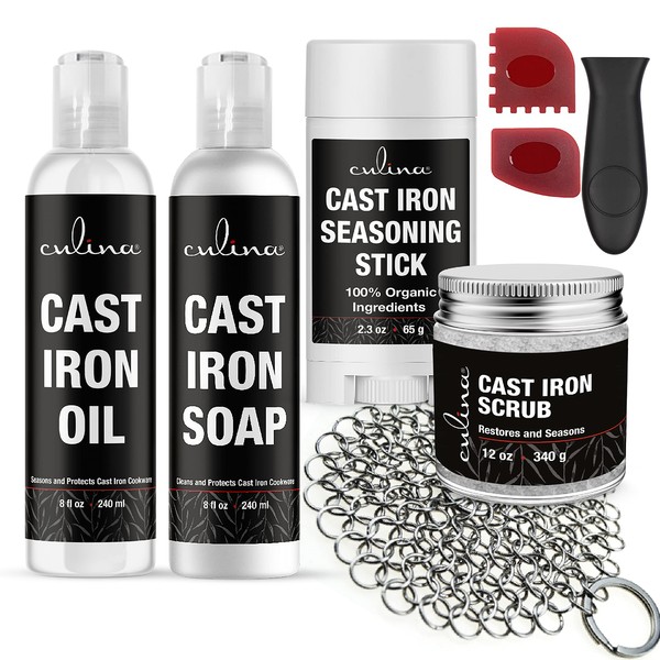 Culina Cast Iron Seasoning Stick Soap Oil Conditioner Restoring Scrub