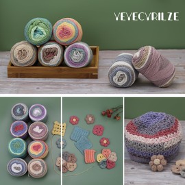 Cotton for Crocheting, Colour Gradient, Soft, 100 g (100 g x 1), Crochet Cotton, Thick Yarn, Soft Cotton for Crocheting, Colour Gradient, Colourful Cotton Weaving, Cotton for Scarf for Knitting