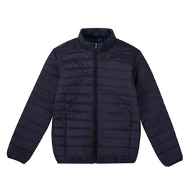 MADHERO Mens Puffer Jacket Packable Lightweight Water-Resistant Stand Collar Down Alternative Puffy Outerwear Coat Navy Blue Size L