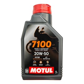 Aceite de moto y cuatriciclos 20W-50 full Sintético Motul 4t 7100 1L
