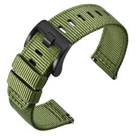 [ANNEFIT] Ballistic Nylon Watch Band, Military Watch Replacement Band, Fabric 2 Line Nylon Strap, Quick Release, Nylon