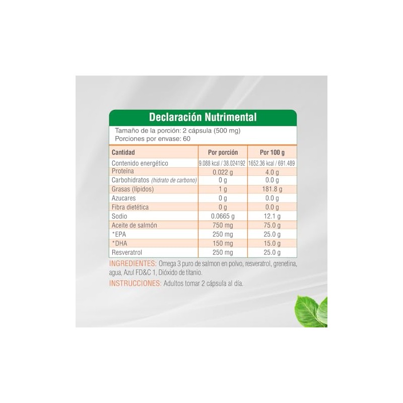 Nutrasien100 Omega 3 Puro de Salmón con Resveratrol | 750