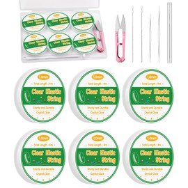 Zlulary 6 Rolls Bead String, 1mm Elastic String for Bracelets Making Beading Thread Elastic Cord Crystal Strings for Bracelets Jewelry Making Clay Seed Beads