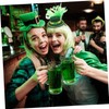 Minkissy Festival Headband Irish Green Shamrock Hat Hair Accessory for