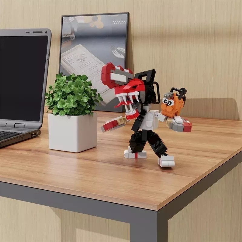 MOC Figuras Chainsaw Man Denji Pochita Bloques Para Armar 22cm